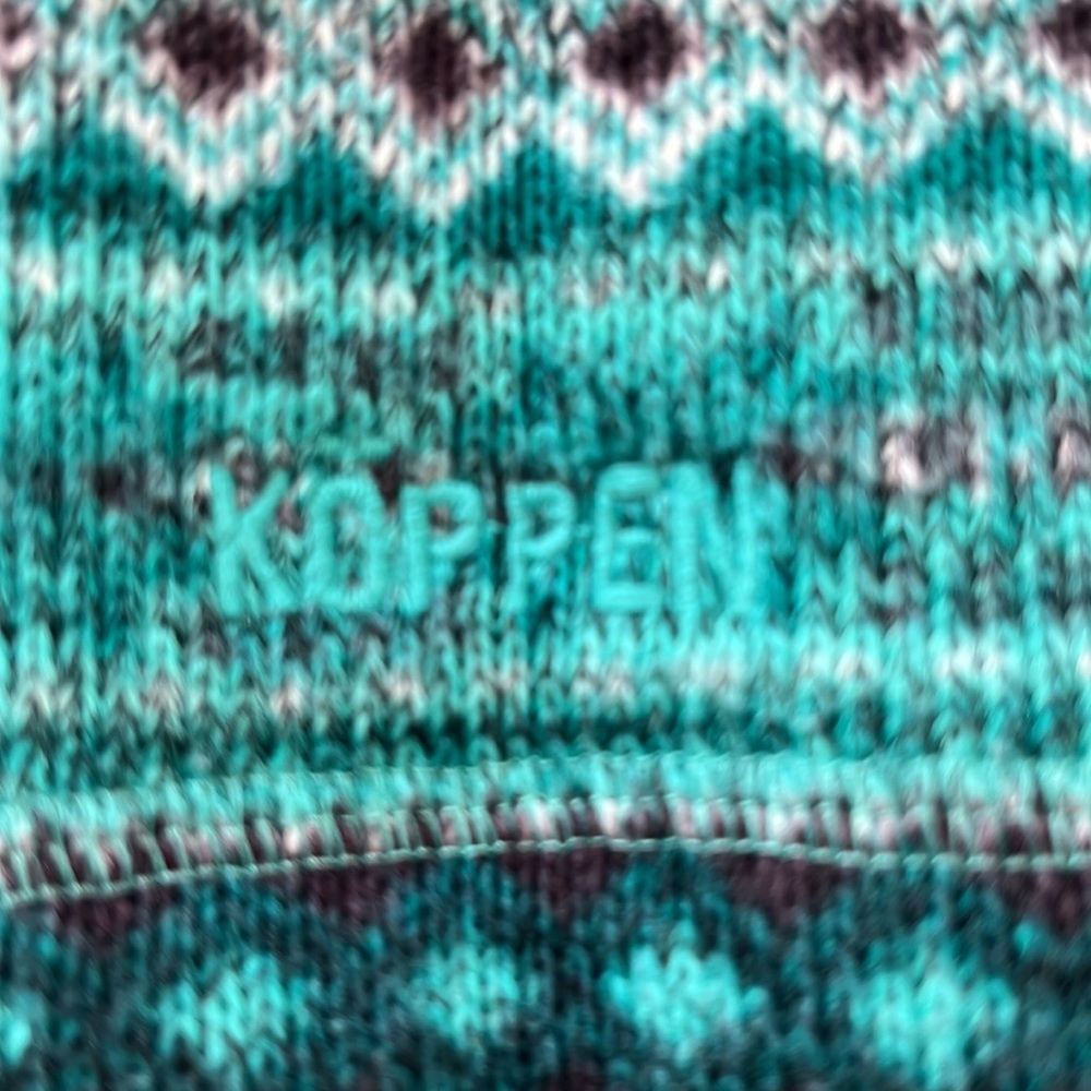 Koppen Patterned Teal Sweater with Button Detail - Picture 7 of 7